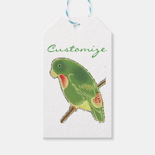 Étiquettes-cadeau Perruche verte tropicale Thunder_Cove
