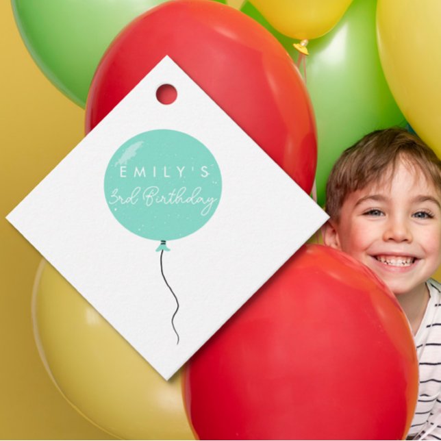 Étiquettes Cadeau Personalised Balloon Party birthday christening  (Créateur téléchargé)