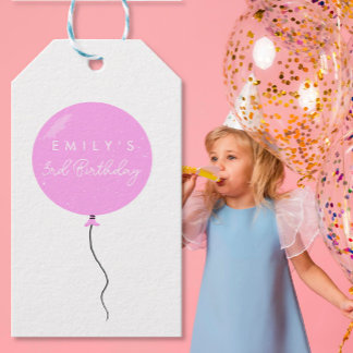 Étiquettes-cadeau Personalised Balloon Party birthday christening 