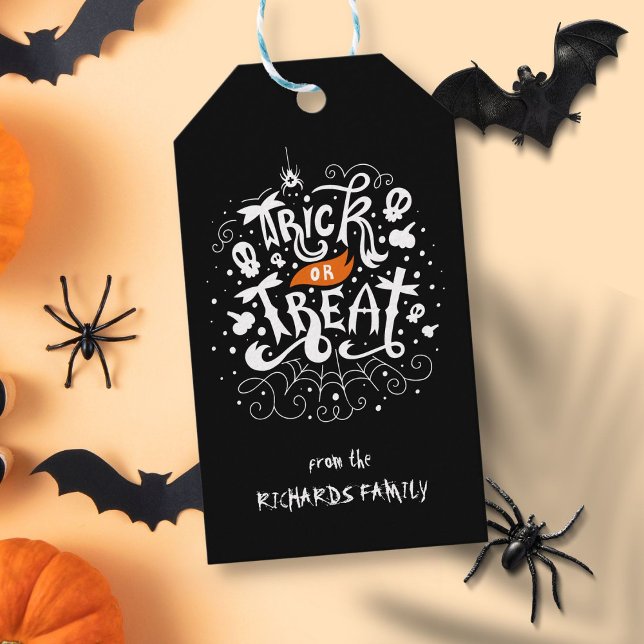 Étiquettes-cadeau Personalised Name Trick or Treat Halloween (Personalized Name Trick or Treat Halloween)