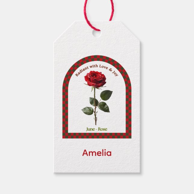 Étiquettes-cadeau Personalized June Birth Month Flower (Devant)