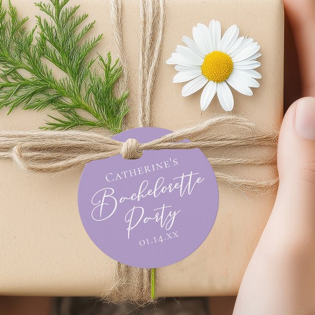Étiquettes Cadeau Personalized Lilac Purple Bachelorette Party (Créateur téléchargé)