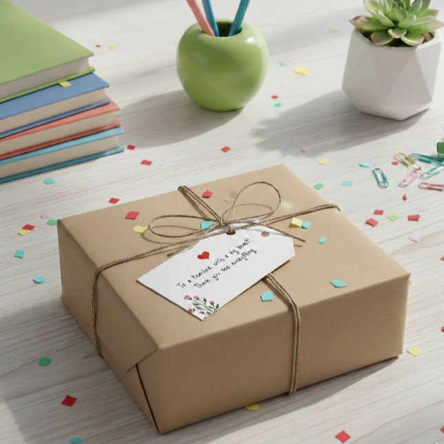 Étiquettes-cadeau Personalized Teacher Gift Tag - Big Heart  (Créateur téléchargé)