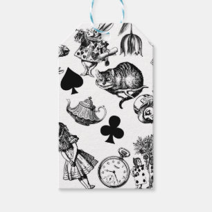 Étiquettes-cadeau Personnages classiques d'Alice aux pays des mervei