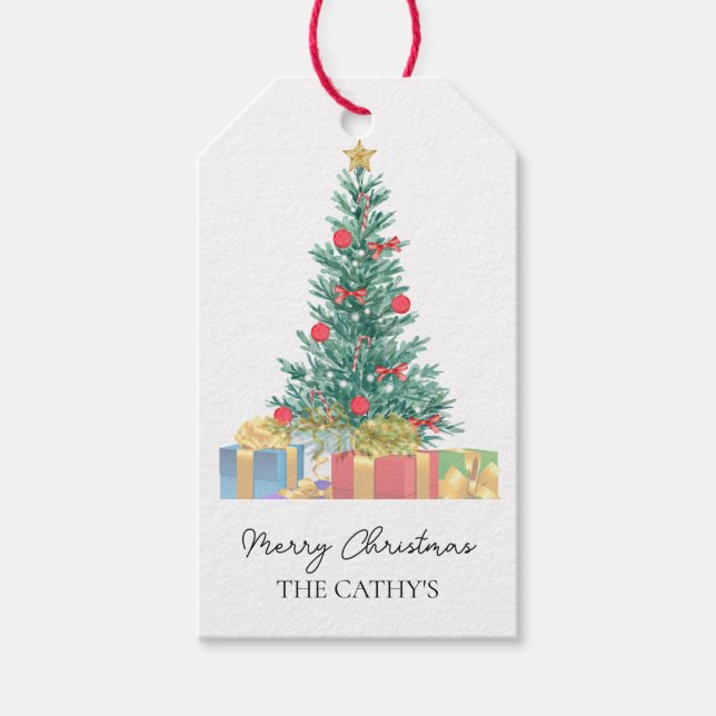 Étiquettes-cadeau Personnalisé Élégant Joyeux Noël Favoriser (Devant)