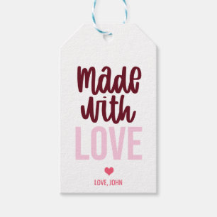Étiquettes-cadeau Personnalisé Fabriqué avec amour Saint-Valentin