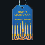 Étiquettes-cadeau Personnalisé Happy Chanukah Menorah<br><div class="desc">Personnalisé Happy Chanukah Menorah Tags cadeaux. Modifiez le nom avant de commander. Peut également personnaliser le message à l'envers.</div>