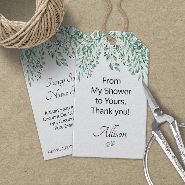 Étiquettes-cadeau Personnalisé Ma douche à votre savon artisanal (Créateur téléchargé)