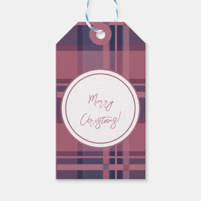 Étiquettes-cadeau Personnalisé rose écossais Lady Tartan Motif (Devant)