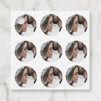 Étiquettes Cadeau personnalisé simple ajouter circulaire photo colla