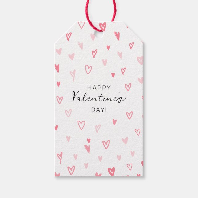Étiquettes-cadeau Personnalisé Simple Coeur Motif Valentine's (Devant)