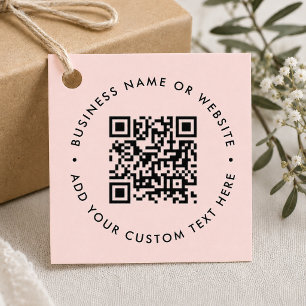 Étiquettes Cadeau Personnalisées Code QR Rose   Ét