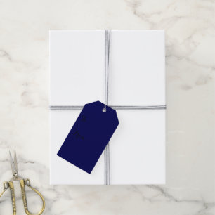 Étiquettes-cadeau Personnaliser bleu bleu couleur solide marine