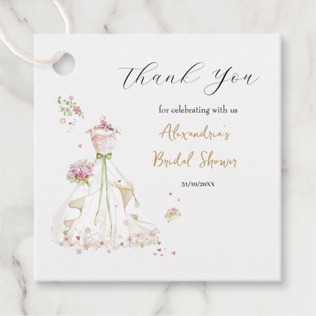 Étiquettes Cadeau Personnaliser le Merci de Fête des mariées (Devant)