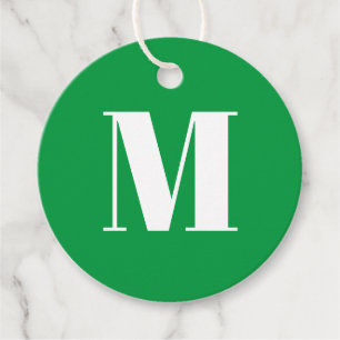 Étiquettes Cadeau Personnaliser monogramme cadeau vert initial