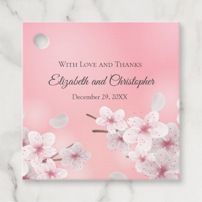 Étiquettes Cadeau Personnalisez la réception de mariage rose blanc f (Devant)