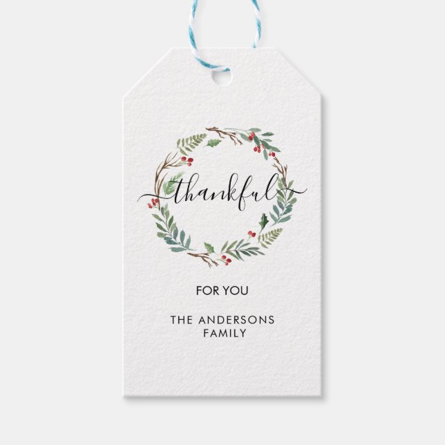 Étiquettes-cadeau Personnel Thankful for you ! (Devant)