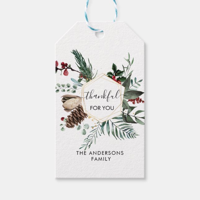 Étiquettes-cadeau Personnel Thankful for you ! (Devant)