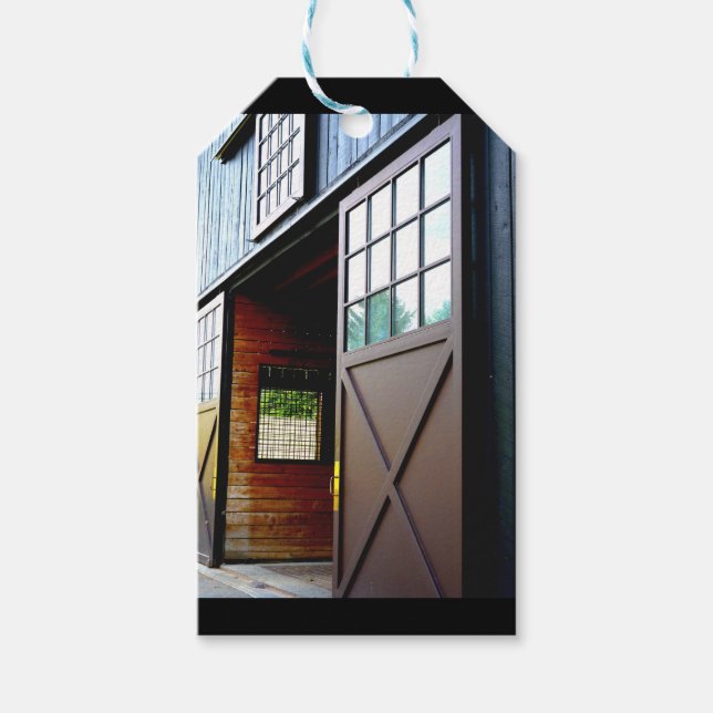 Étiquettes-cadeau Perspective de la porte de la grange (Devant)