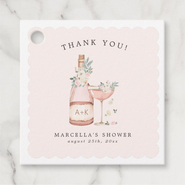 Étiquettes Cadeau Pétales et Prosecco : Enterrement de Vie de Jeune  (Devant)