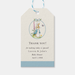 Étiquettes-cadeau Peter Rabbit Boy Baby shower merci