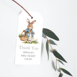 Étiquettes-cadeau Peter Rabbit fille Baby shower Merci