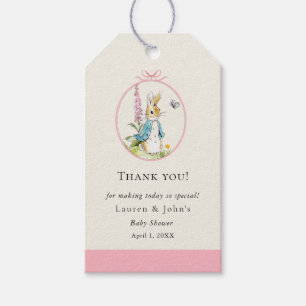 Étiquettes-cadeau Peter Rabbit Girl Baby shower merci