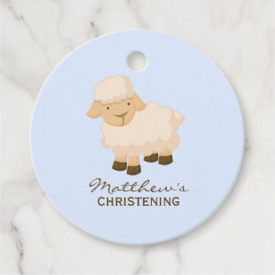 Étiquettes Cadeau Petit Agneau doux Baptême bébé