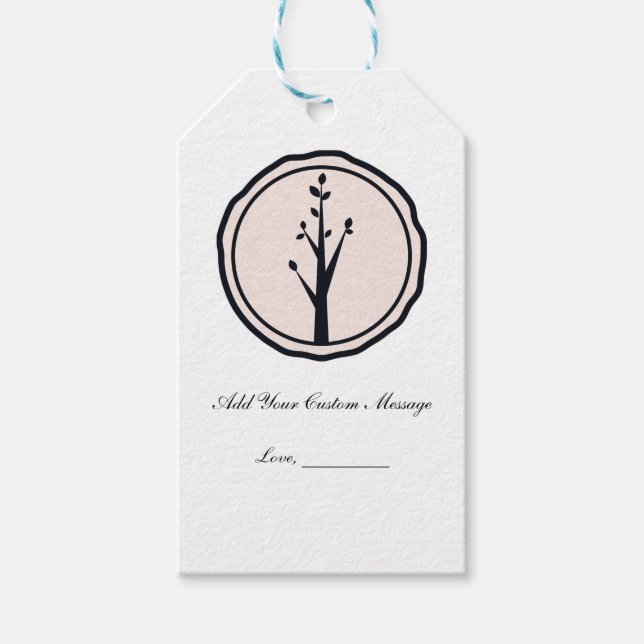 Étiquettes-cadeau Petit Arbre Rustique Nature Mariage Personnalisé F (Devant)
