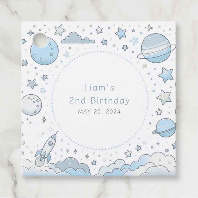 Étiquettes Cadeau Petit astronaute, Big World (Devant)
