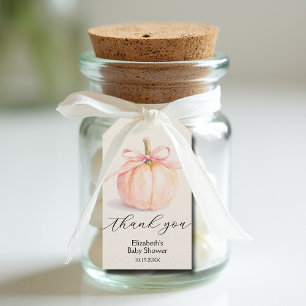 Étiquettes-cadeau Petit Baby shower Citrouille de Bow rose