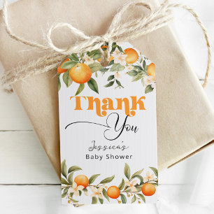 Étiquettes-cadeau Petit baby shower d'agrumes cuites oranges merci