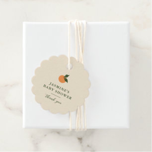 Étiquettes Cadeau Petit Baby shower de Citrus orange Cutie