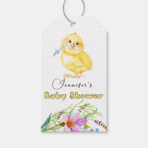 Étiquettes-cadeau Petit Baby shower floral de poussette