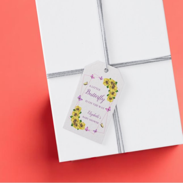 Étiquettes-cadeau Petit Baby shower papillon (Créateur téléchargé)