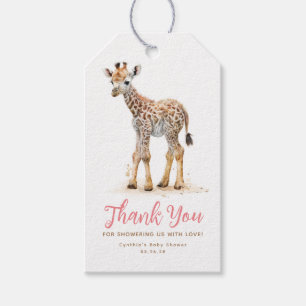Étiquettes-cadeau Petit Bébé mignon Giraffe Merci