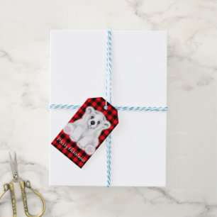 Étiquettes-cadeau Petit bébé ours polaire de Noël, petit ours de Pèr