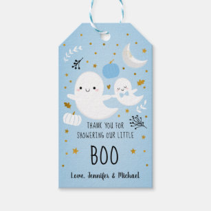 Étiquettes-cadeau Petit Boo Blue Boy Ghost Baby shower Merci
