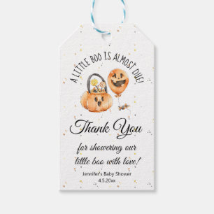 Étiquettes-cadeau petit boo, chic baby shower halloween merci