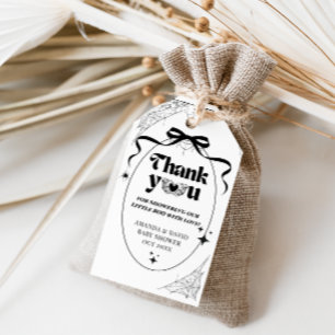 Étiquettes-cadeau Petit Boo minimal Baby shower gothique d'Halloween