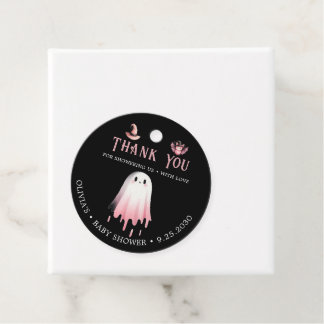 Étiquettes Cadeau Petit Boo rose Halloween Baby shower fantôme