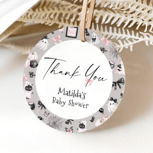 Étiquettes Cadeau Petit Boo rose Halloween Baby shower fille