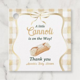 Étiquettes Cadeau Petit Cannoli Beige Neutre Baby Shower Italien