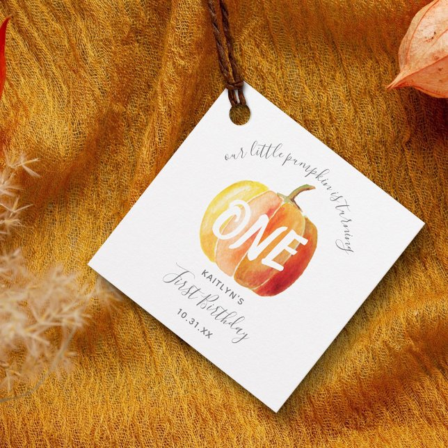 Étiquettes Cadeau Petit Citrouille 1er anniversaire (Créateur téléchargé)