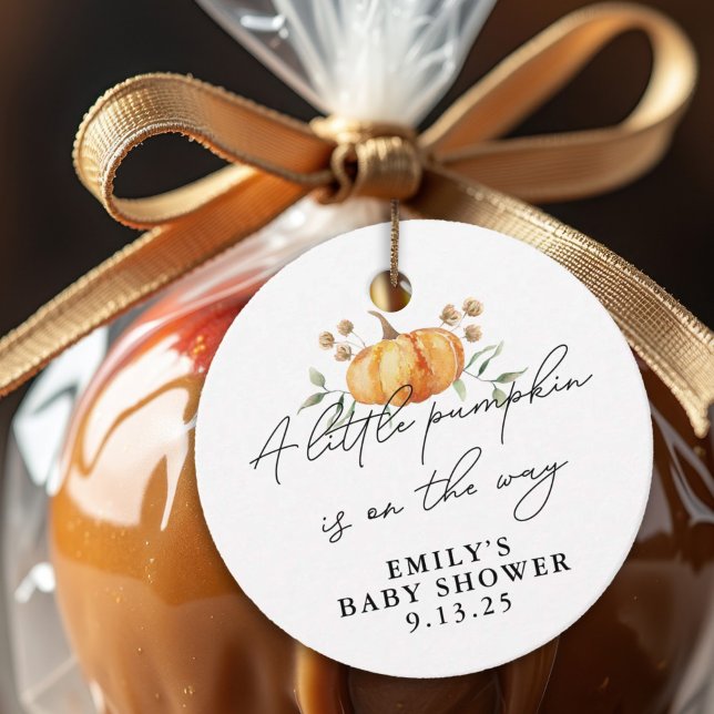 Étiquettes Cadeau Petit Citrouille Chute Floral Neutre Baby shower (Créateur téléchargé)