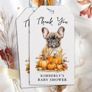 Étiquettes-cadeau Petit Citrouille mignon Chiot Baby shower d'automn