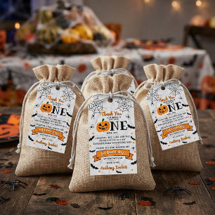 Étiquettes-cadeau Petit Citrouille Premier Anniversaire Halloween Un