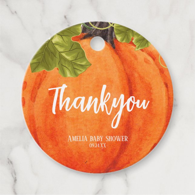 Étiquettes Cadeau Petit citrouille tournant un anniversaire Favorise (Devant)