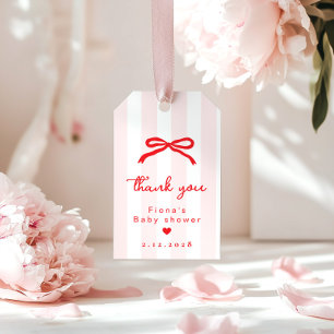 Étiquettes-cadeau Petit Cœur Rouge Ruban Saint-Valentin Merci