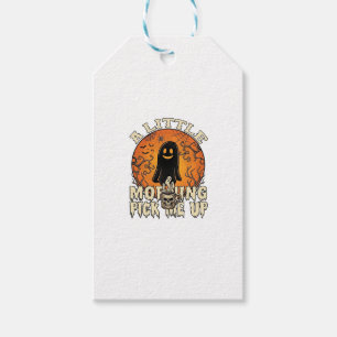 Étiquettes-cadeau Petit fantôme de crâne d'Halloween pour se réveill